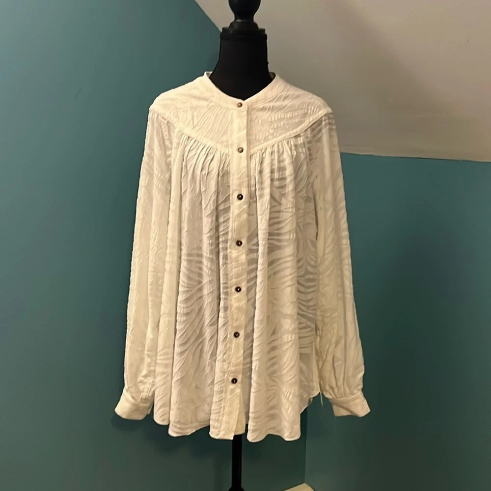 NEW Free People Can’t Stop Dreaming White Tunic Size Small